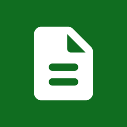 White document glyph on a green square