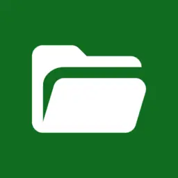 White folder on a green square